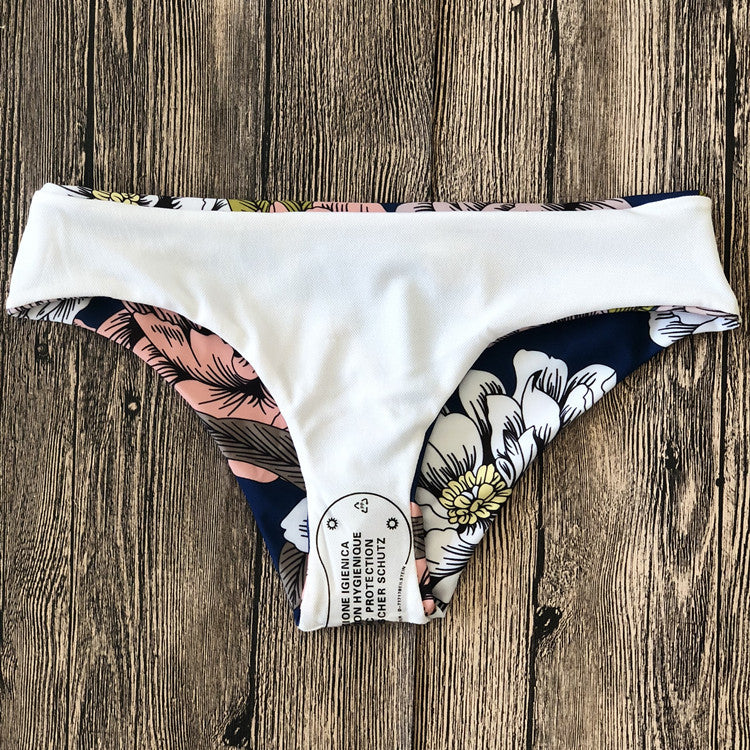 Bikini plat coloré en nylon pour femme