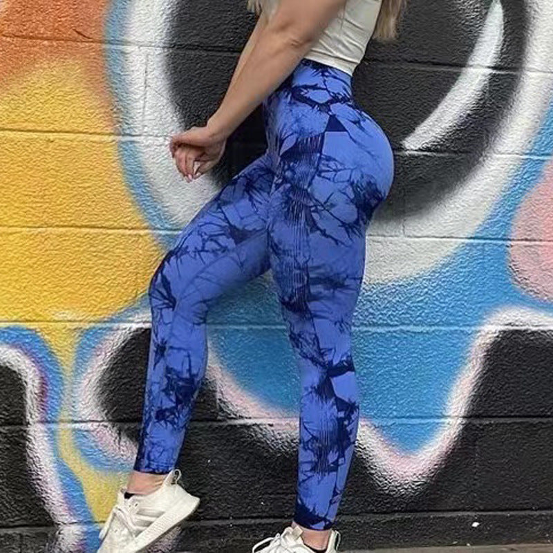Legging tie-dye sans couture push-up femme