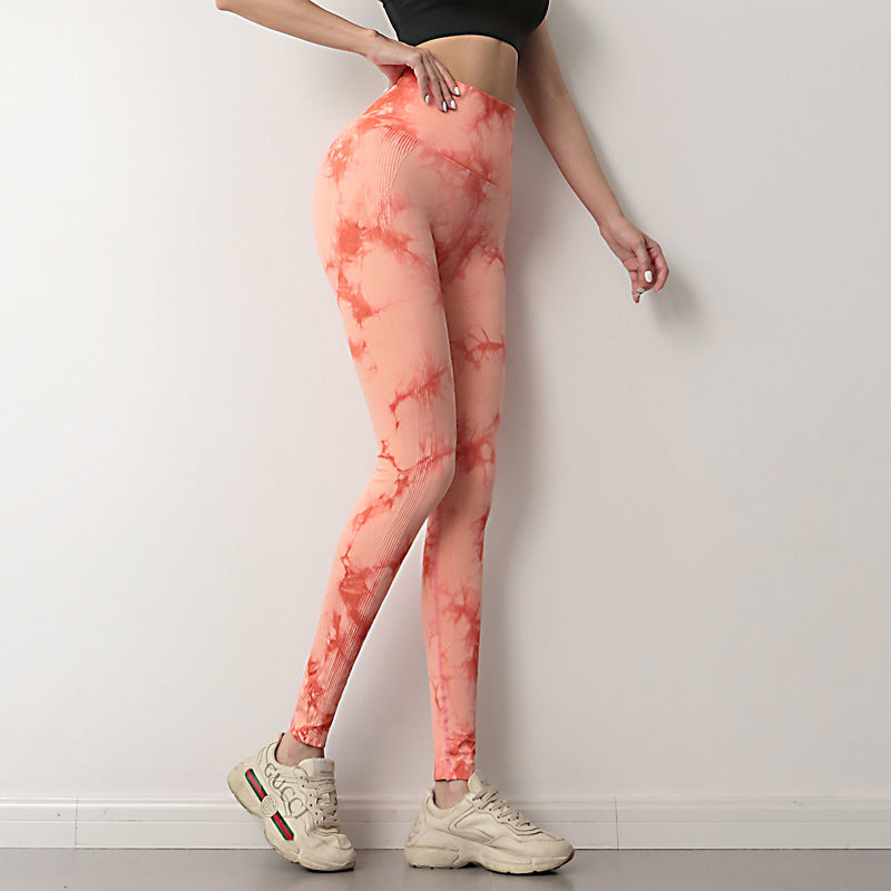 Legging tie-dye sans couture push-up femme