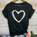 T-shirt femme imprimé cœur manches courtes