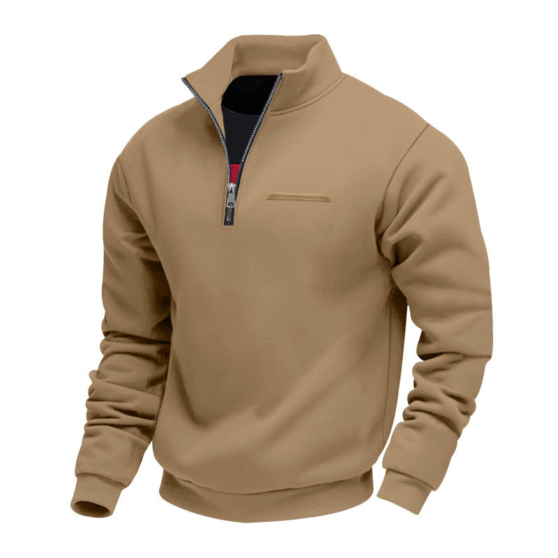 Sweat col montant rayures contrastantes homme