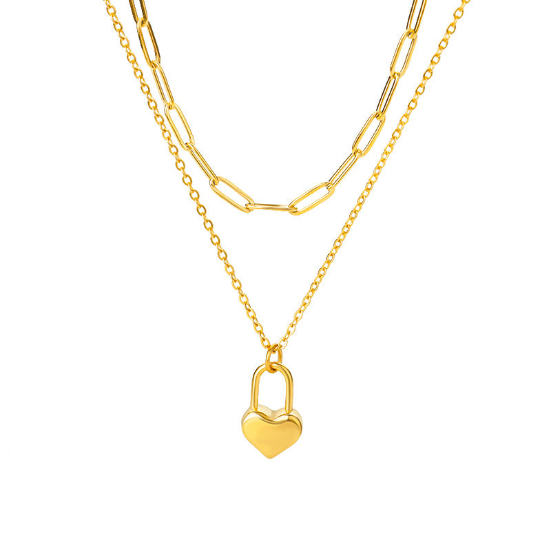 Collier multicouche pendentif cœur