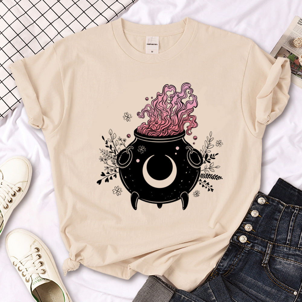 T-shirt femme gothique triple lune sorcière